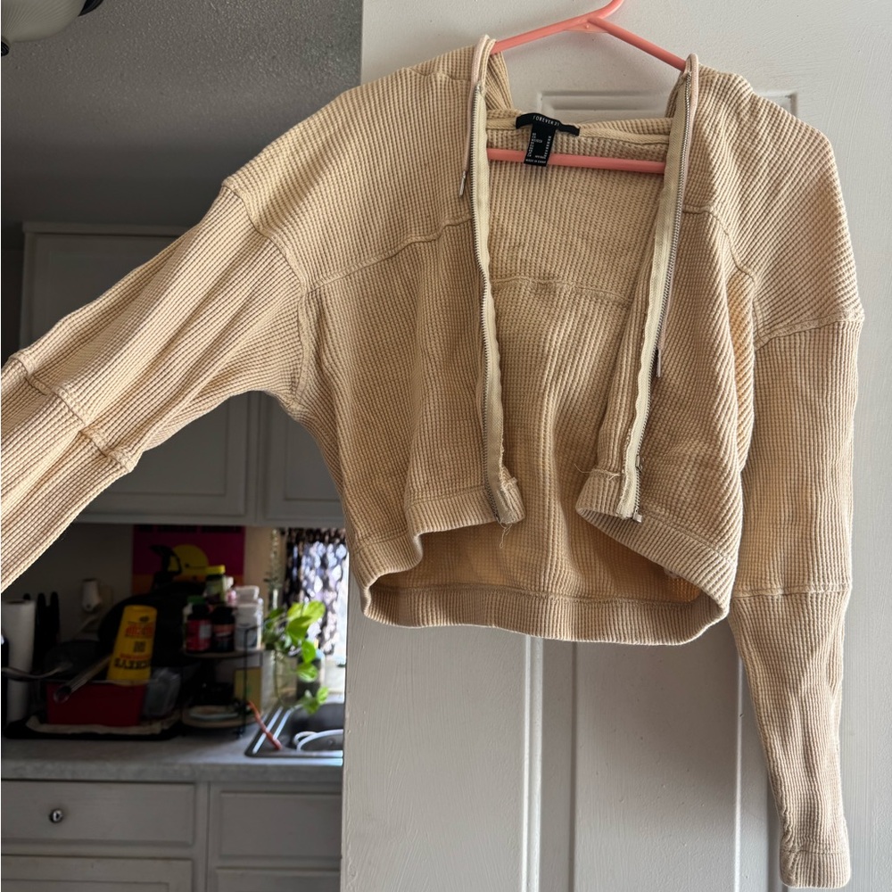 Forever 21 Waffle Knit Beige Jacket